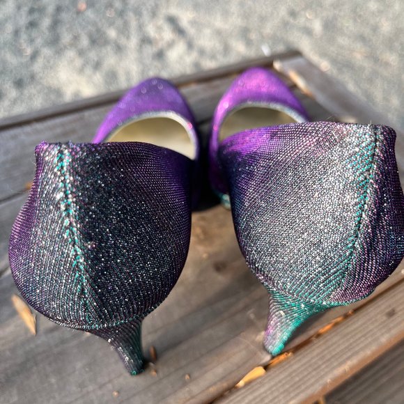 Nine West Chameleon Heels , Sparkle Heels Holiday Party Shoes, New Years  Heels - Picture 6 of 6